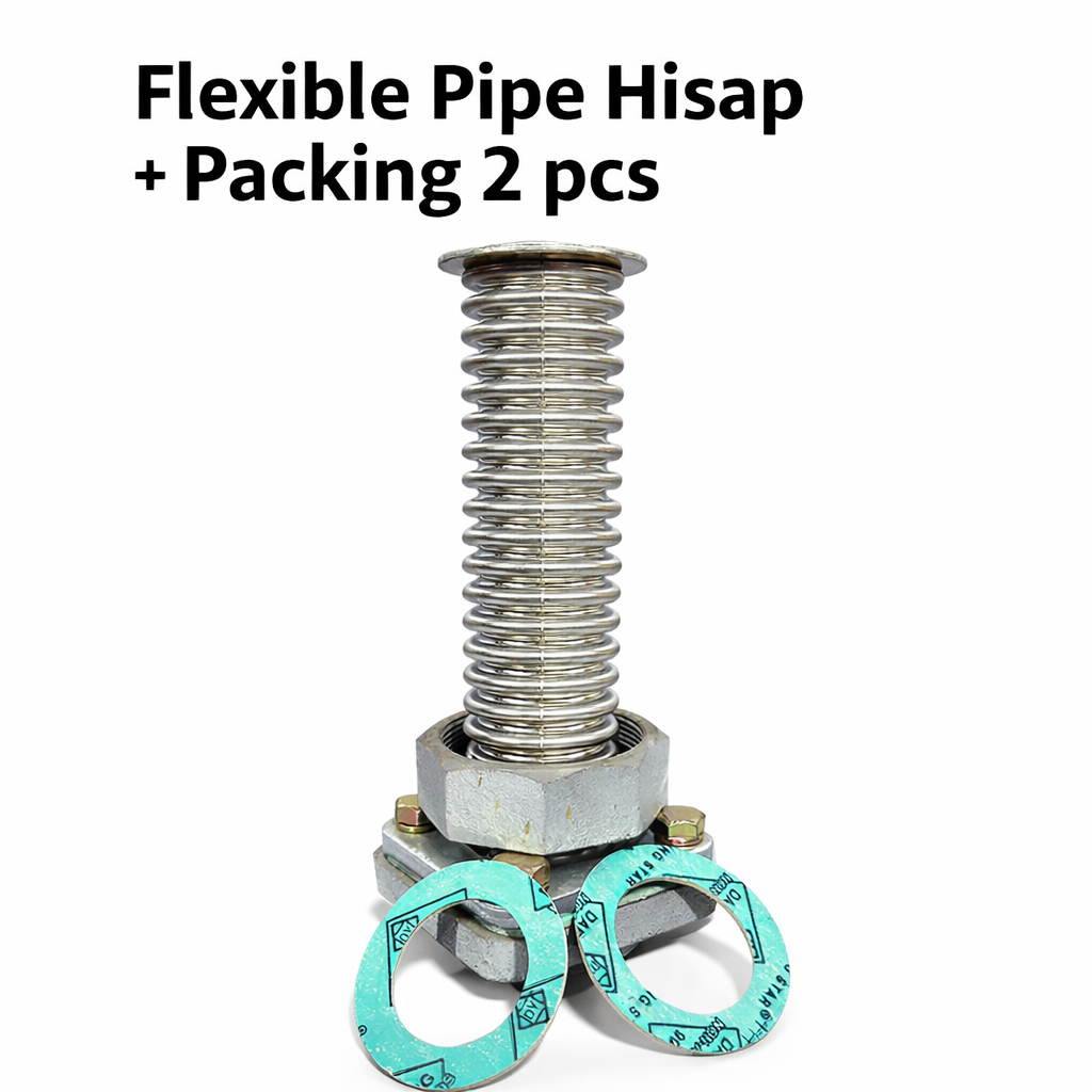 Flexible Pipe Hisap Stainless Steel + Flange Ulir | Pipa Fleksibel Hisap Pompa BBM