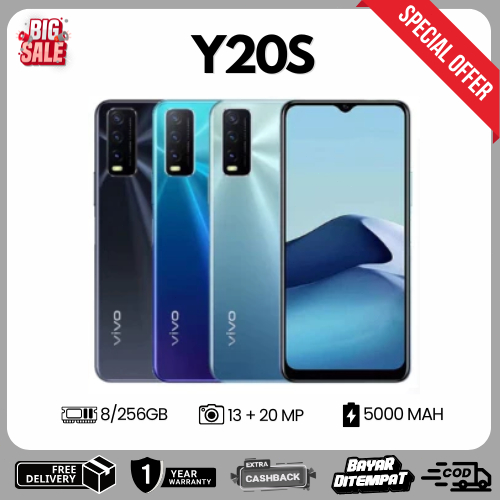 HANDPHONE SMARTPHONE ANDROID Y20S RAM 8GB ROM 256GB HOT SALE NEW GARANSI 1 TAHUN