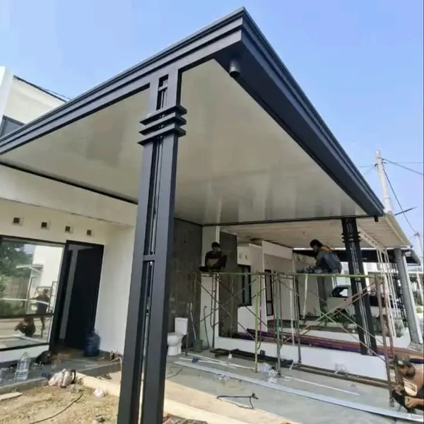 kanopi carport atap alderon pelapon pvc warna putih minimalis menambah aesthetic