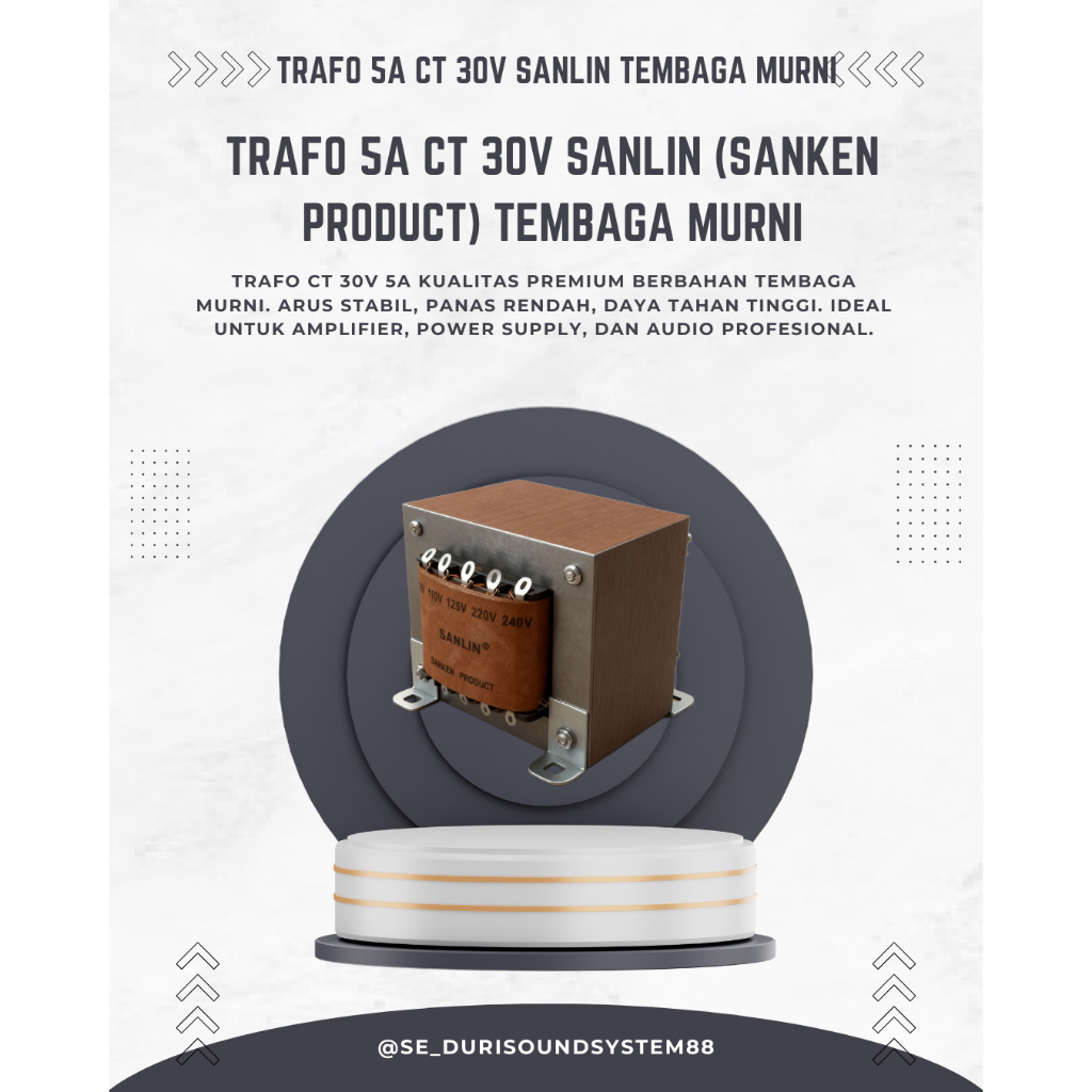 Trafo Sanlin (SANKEN PRODUCT) 5A CT 30 Original Bagus Tembaga Murni