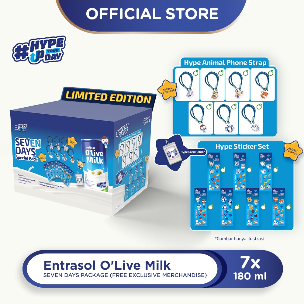Entrasol O'Live Milk Susu Steril Seven Days Package (7x180 ml) FREE EXCLUSIVE MERCHANDISE