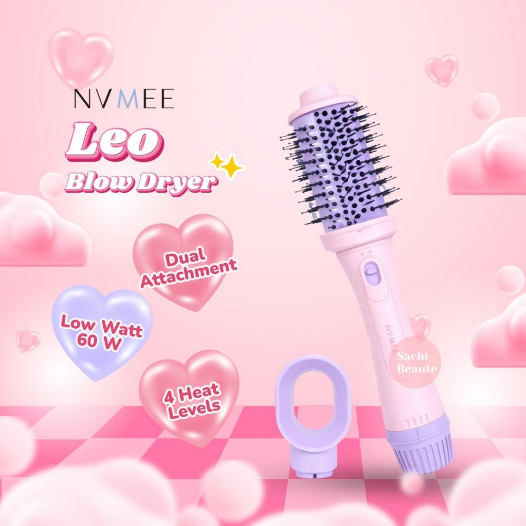 NVMEE LEO Blow Dryer 2in1 Low Watt Natural Blow With Volume Sisir Pengering - 2in1