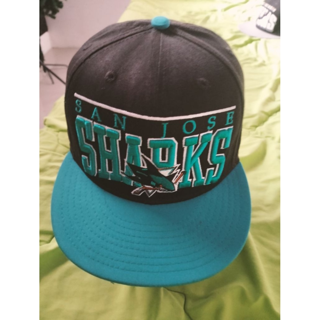​Topi New Era 9FIFTY Snapback NHL San Jose Sharks Retro Vintage Style - Black/Teal