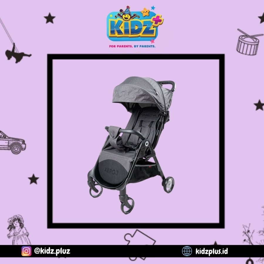 Xero 3 Auto Fold Stroller – Grey