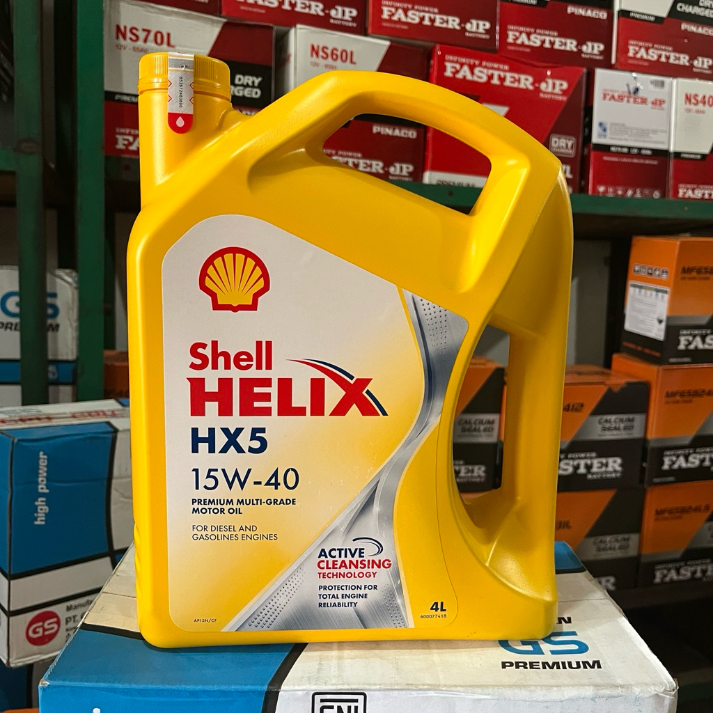 Oli Shell Helix HX5 (15W-40) | 4 Liter | Oli Mobil Bensin & Solar 100% Original