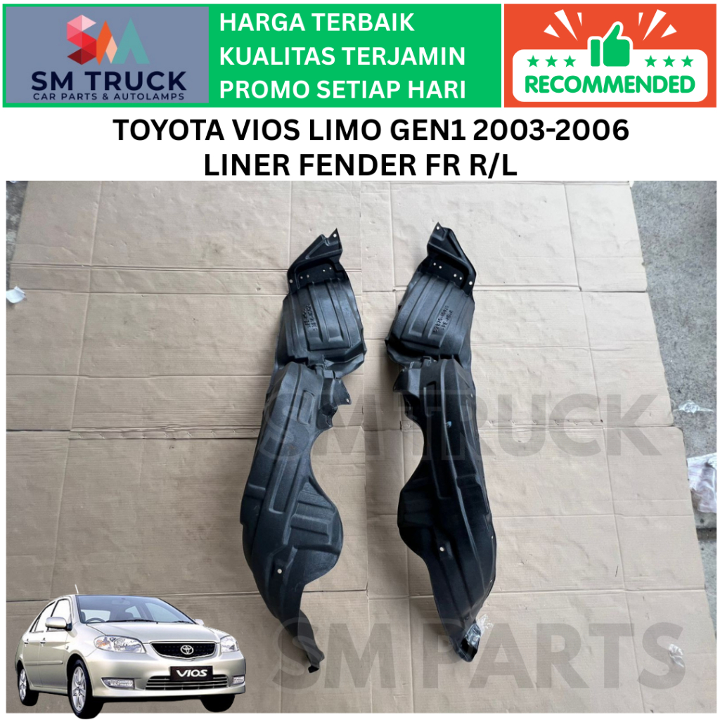 INNER LINER FENDER VIOS GEN 1 2003 2004 2005 2006 PELINDUNG SPAKBOR KARET TAHANAN LUMPUR