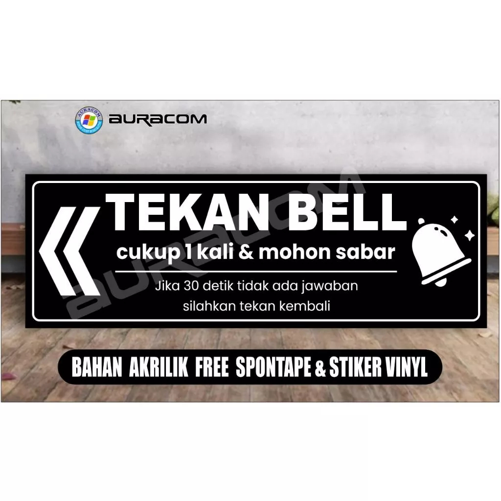 AKRILIK & STIKER VINYL TEKAN BELL