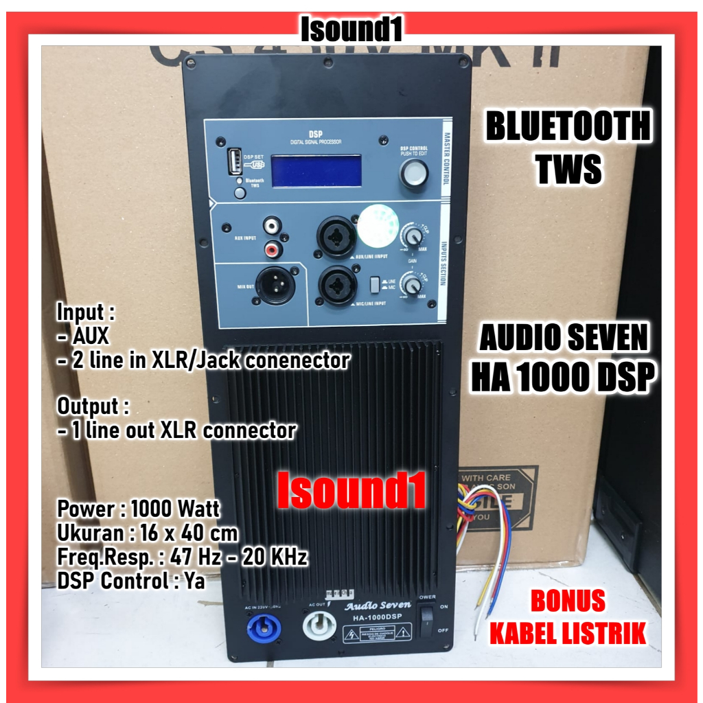 POWER KIT AKTIF AUDIO SEVEN MESIN SPEAKER HA 1000 DSP BLUETOOTH TWS DSP