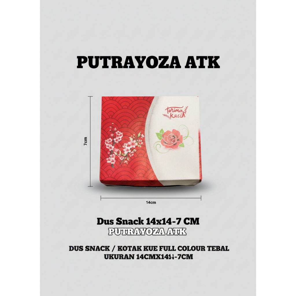 (1PAK ISI 100) KOTAK KUE / SNACK BOX FULL COLOUR UKURAN 12X12 14X12  (GSFC1214)