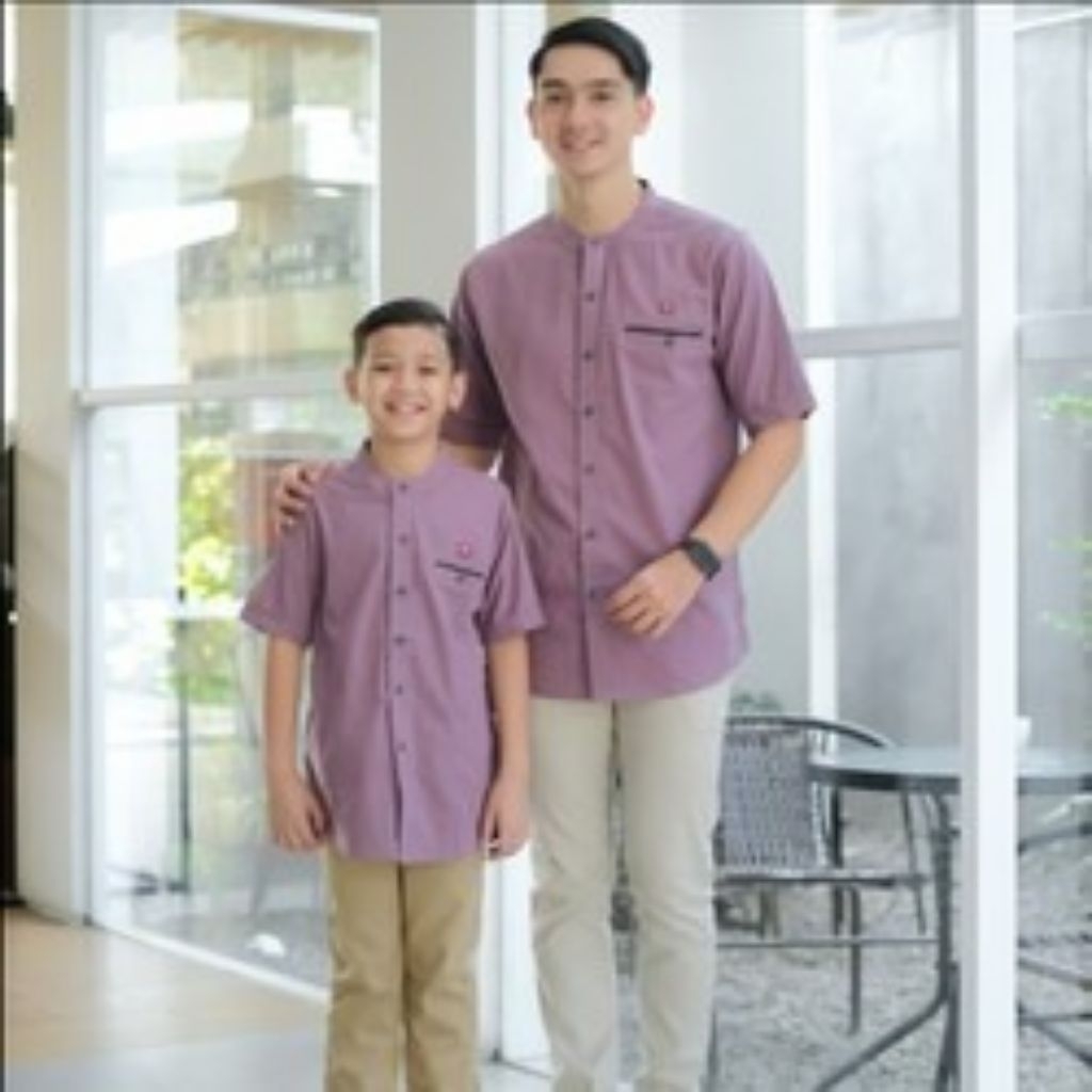FAIZ - Baju Koko Couple Ayah Anak Laki Laki Umur 4-12 Tahun Lengan Pendek Model Terbaru 2026 KATUN T