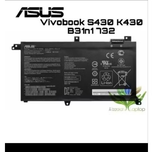 Baterai Asus Vivobook S14 S430UA X430UN X430FN K430UF S430FN V430FN B31N1732