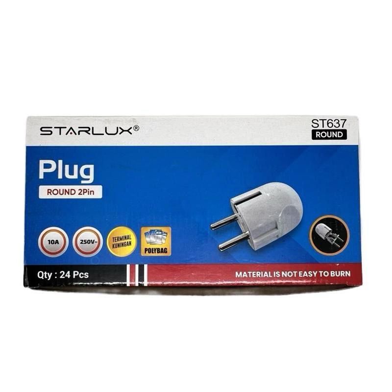 STEKER ARDE BULAT KUNINGAN STARLUX 10A COLOKAN LISTRIK ARDE BULAT