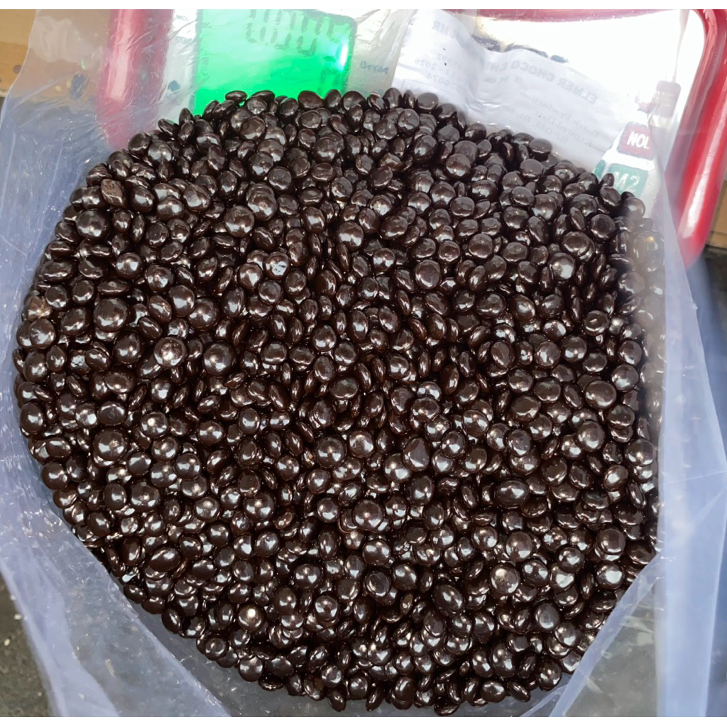 chocochips half round setengah bulat choco chip elmer coklat dan rainbow warna warni repack curah pl