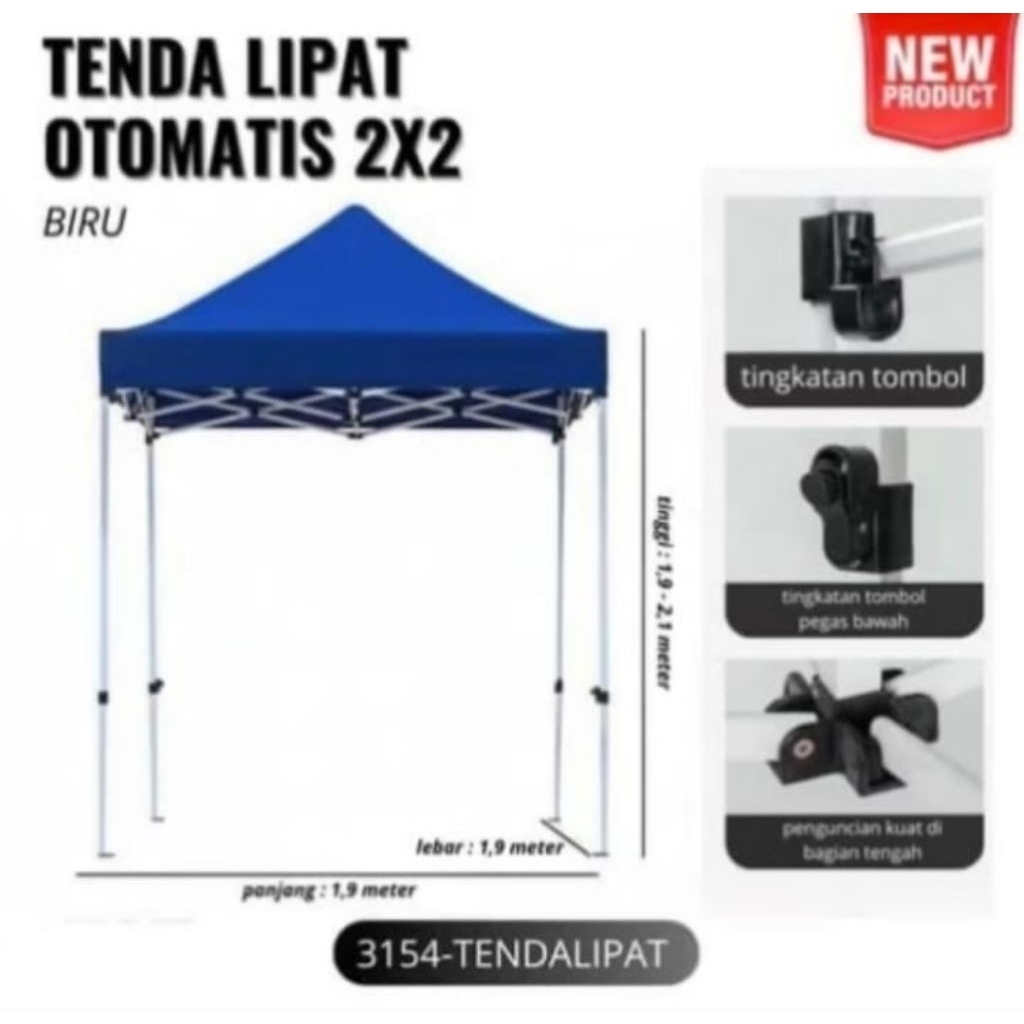 Tenda Lipat / Tenda Outdoor Ukuran 2X2 Meter Otomatis