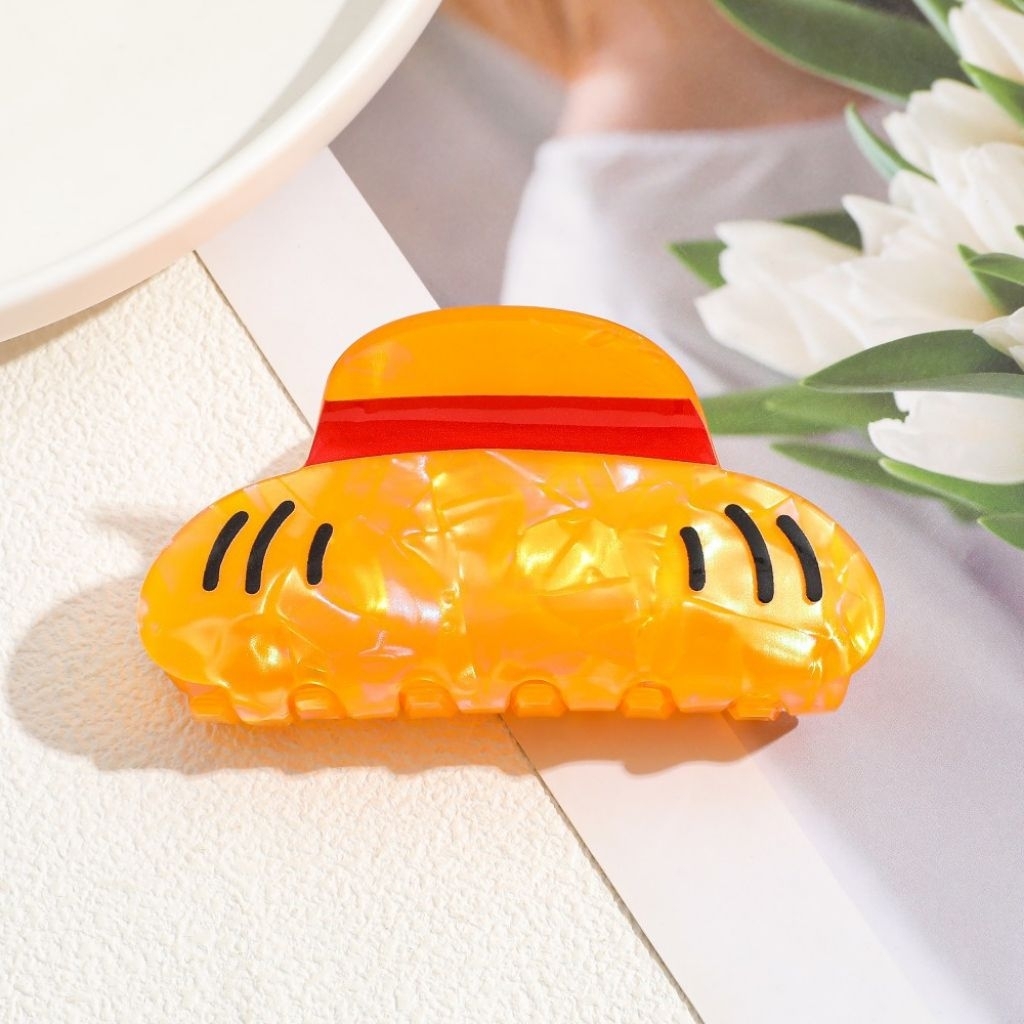 One Piece Luffy Straw Hat Hair Claw Clip - Jedai Rambut Bentuk Topi Jerami Luffy Anime One Piece