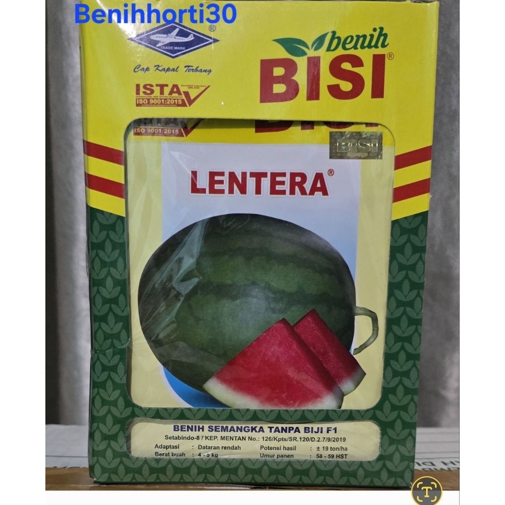 1 Kotak/ 6 Bungkus Benih Semangka Non Biji Lentera isi 20 gram