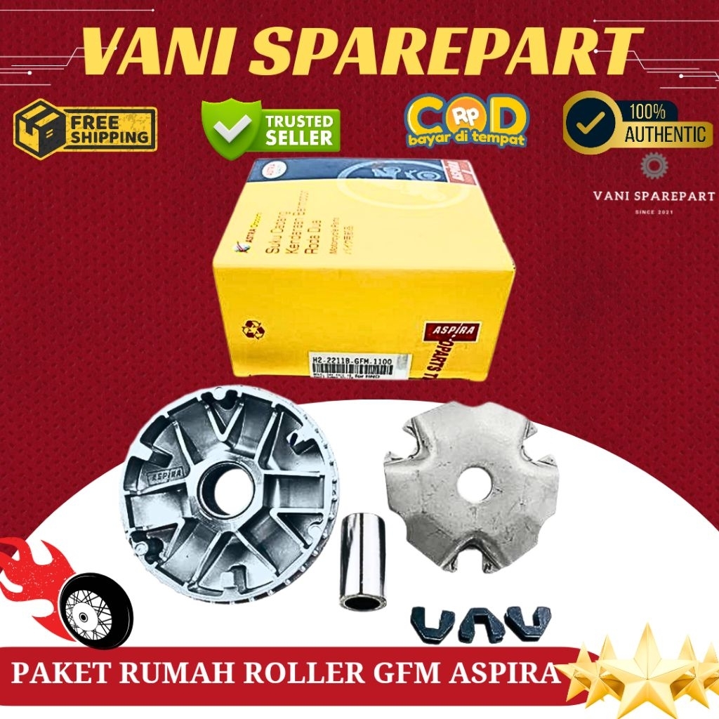 PAKET RUMAH ROLLER BOSH TUTUP PLAT KLIP SLIDER RUMAH ROLLER SET GFM ASPIRA BEAT FI 2012 -2014 STATER