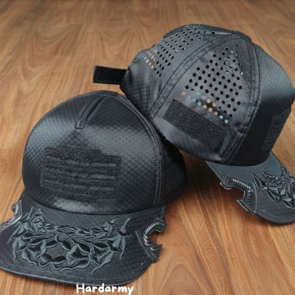 TERBARU|| Topi Pati AD | Topi laser tawon | Topi Laser Hitam| Topi Velcro | Topi Bordir Timbul| Topi