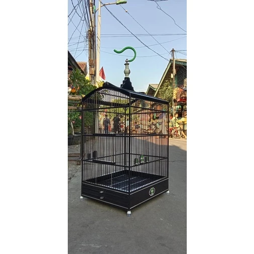 Sangkar Kandang Kotak Ebod Lis Hitam