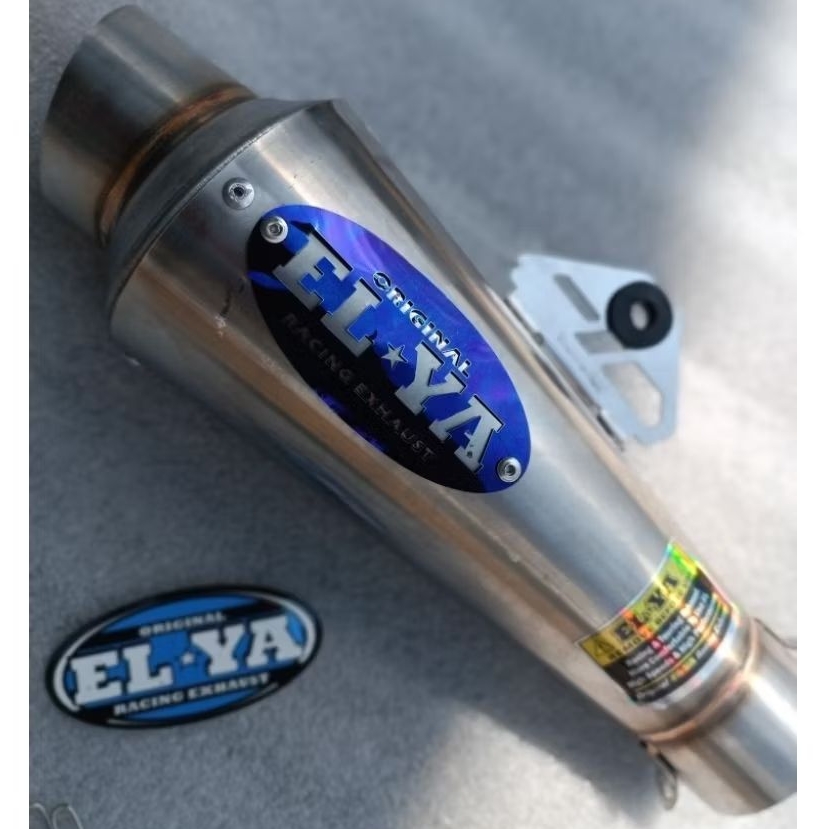 SLINCER KNALPOT ELYA ORIGINAL TIPE FANTERA SARANGAN SETENGAH DAN FULL D50 EMBLEM COATING BLUE