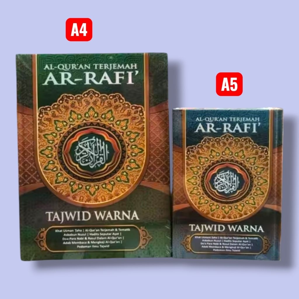 Alquran Tajwid Warna Terjemah Al Qur'an Ar-Rafi A5 Dilengkapi dengan Khat Utsman Thaha Asbabun Nuzul