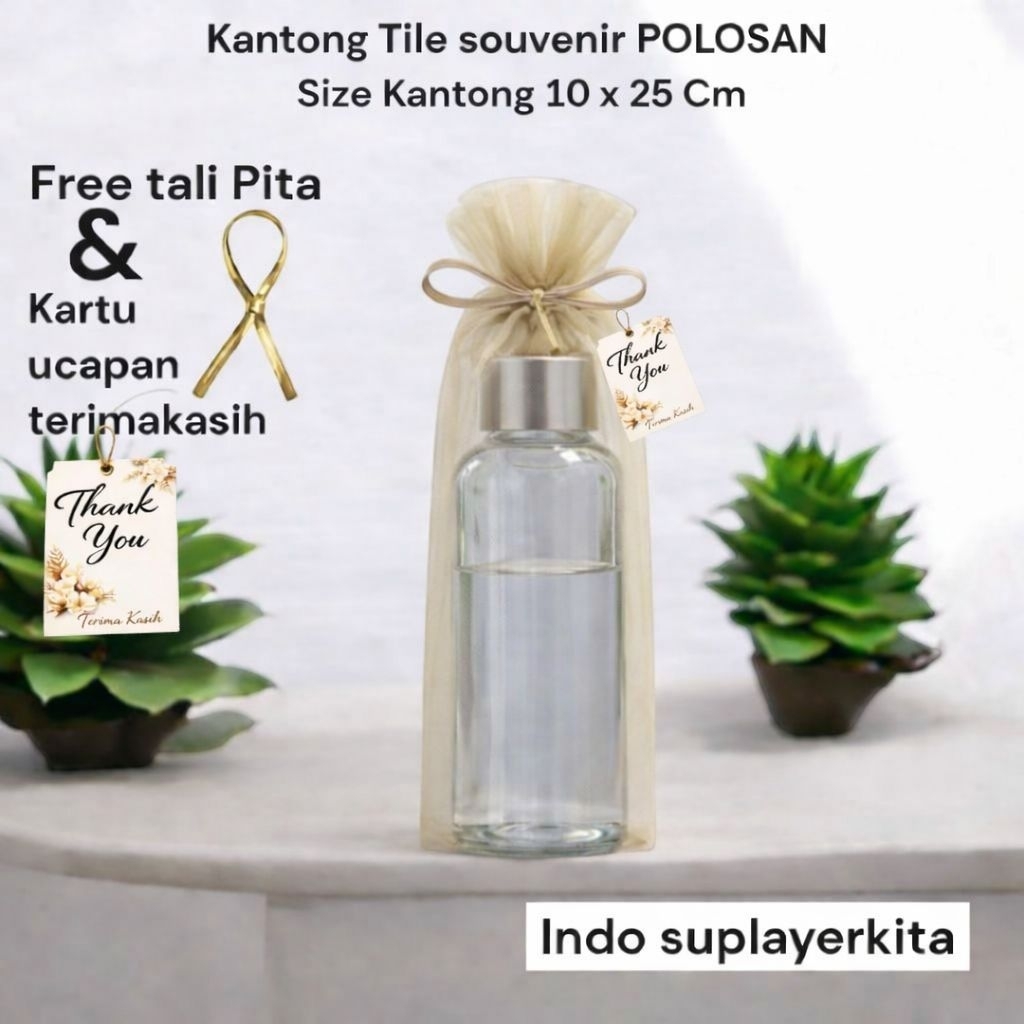 Kantong Tile Souvenir Polosan Size 10 x 25 Cm Kantong Kemasan Souvenir My Botol