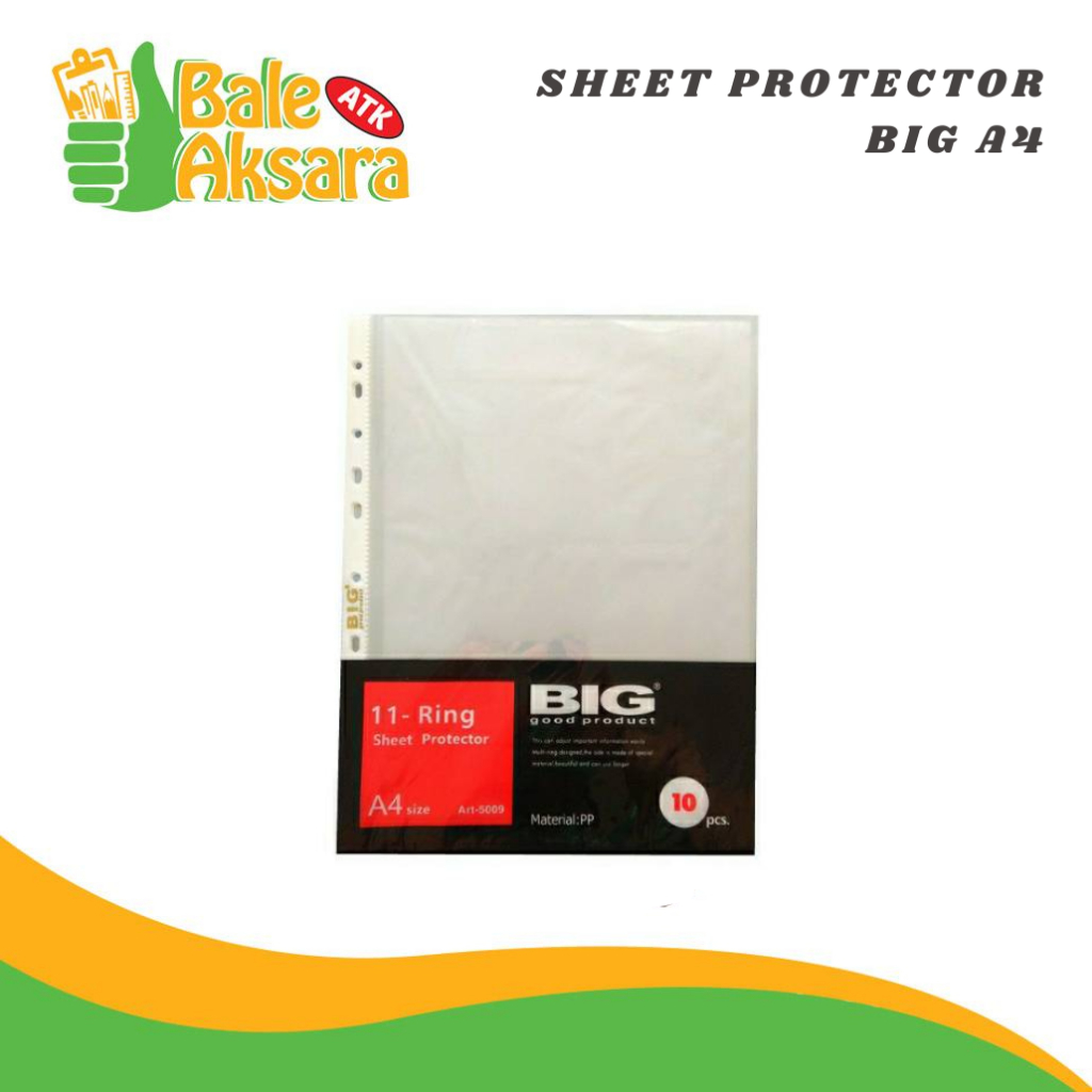 Sheet Protector BIG A4 & F4 11 Ring Isi 10 Lembar | Plastik Pelindung Dokumen Transparan