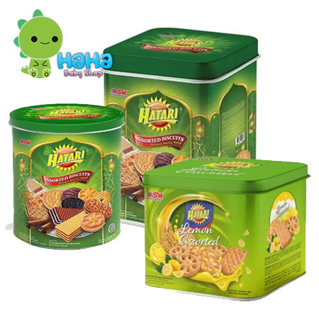 Hatari Assorted Biscuits Kaleng Bulat 300 Gram / Kaleng Persegi 650 Gram/ Lemon Kaleng 350 Gram