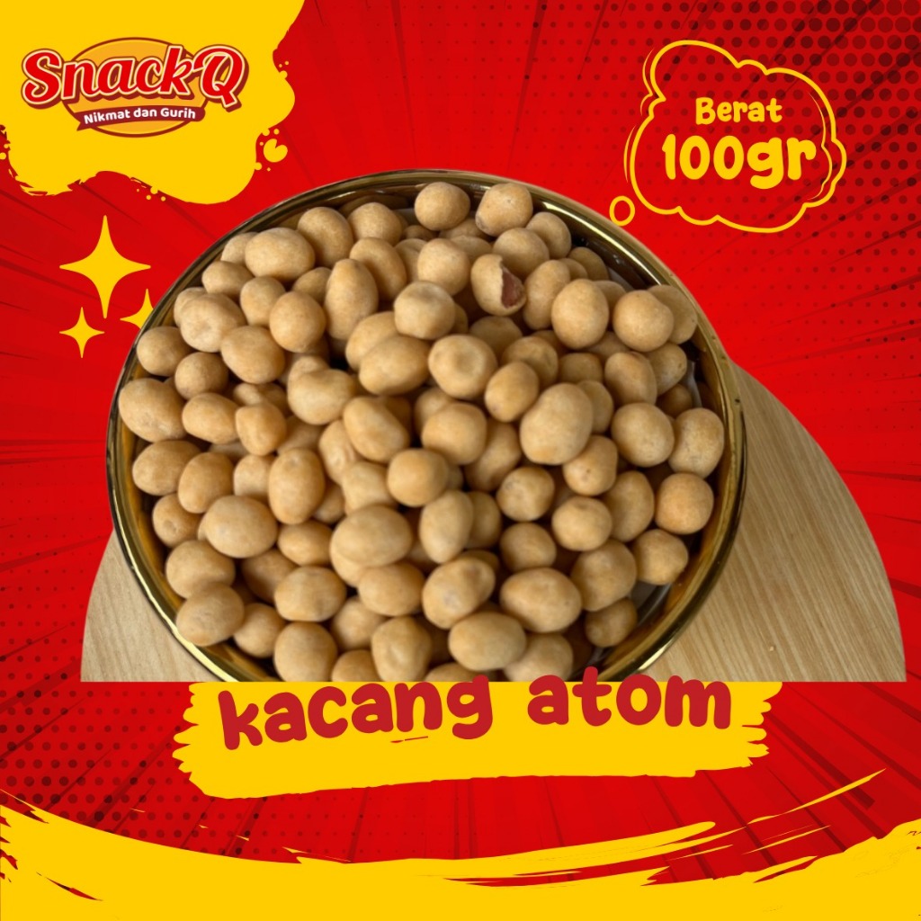 Komisi 15% Kacang Atom Oven /  Kacang Telur / Cemilan Gurih Manis / Kue Kering - Snackq.id