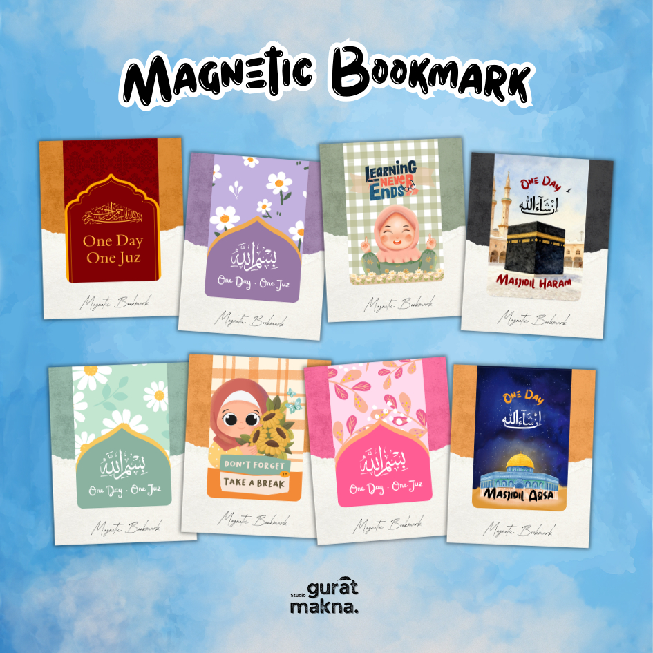 Magnetic Bookmark | Pembatas Buku Magnetik - Desain Tema Islami (bisa custom) [guratmakna.studio]