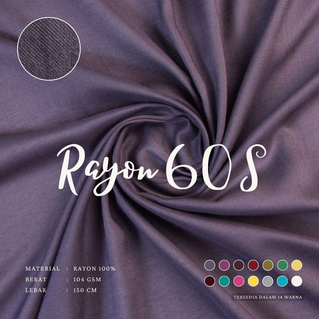 RAYON POLOS 60S KAIN ADEM UNTUK GAMIS MUKENA ATASAN