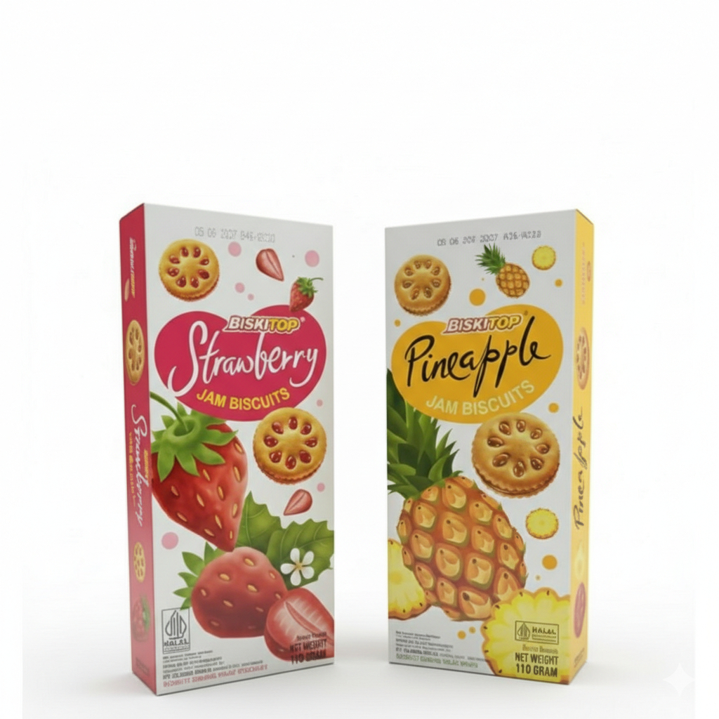 Biskitop Strawberry Jam Biscuit 110 gr / Biskitop Biskuit Selai Stroberi 110 gr