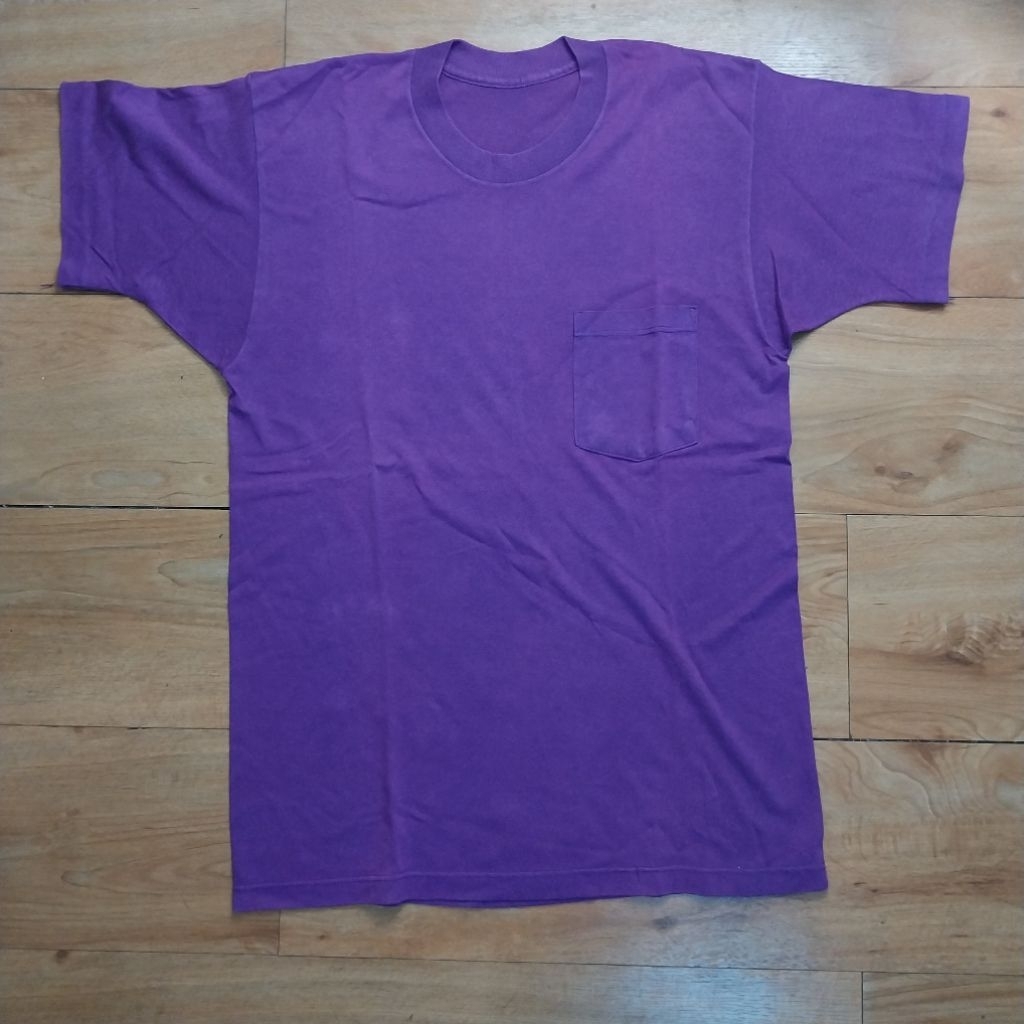 kaos vintage polos pocket blank tee single stitch