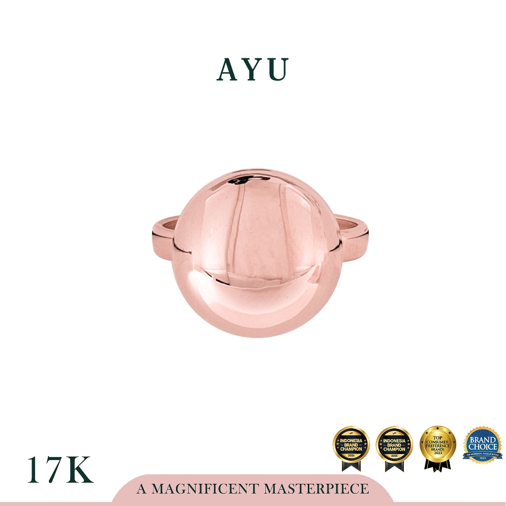 AYU Cincin Emas - Gold Globe Ring 17k Rose Gold