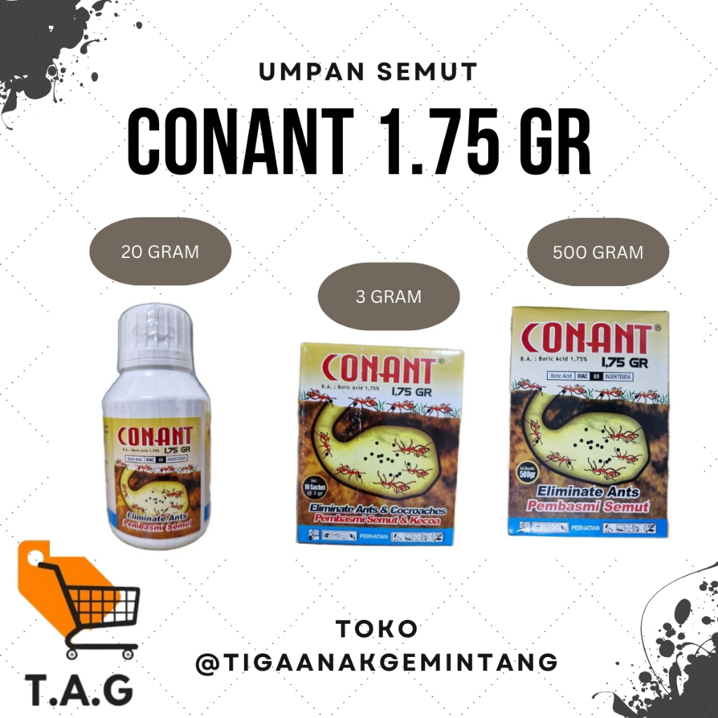 Conant 1.75 GR  3 Gram - Umpan Semut dan Kecoa - Conant Sachet