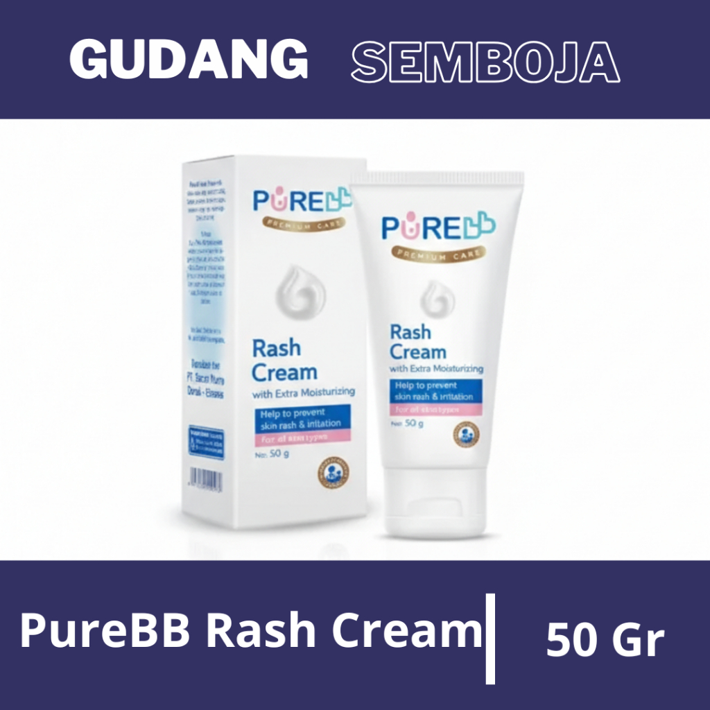 PureBB Rash Cream 50g / Cream Anti Ruam Popok Bayi / Mengurangi Gatal / Biang Keringat