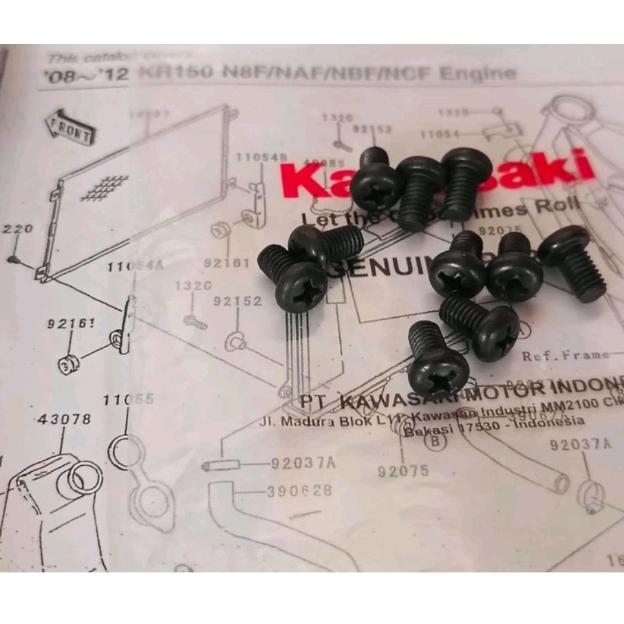 BAUT JARING RADIATOR SCREW PAN CROS WS 5x8 KAWASAKI NINJA R RR SATUAN