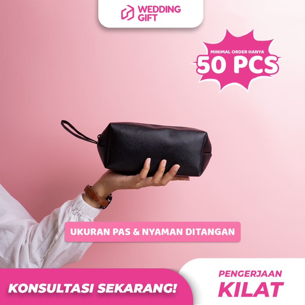 Souvenir Pernikahan Pouch Boxy Botega Souvenir Pernikahan Pouch Make Up Elegan Kekinian Bermanfaat P