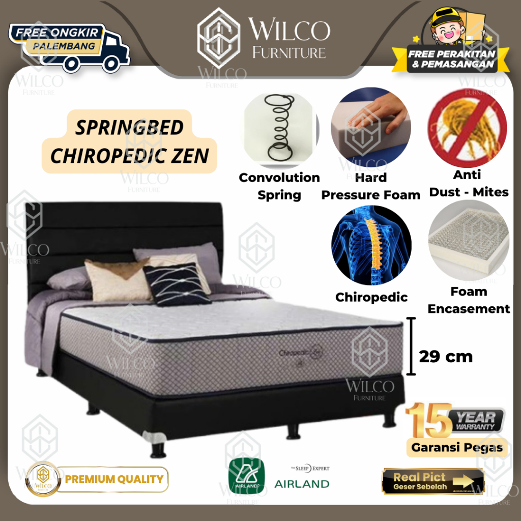 Kasur Springbed Airland Chiropedic Zen / Matras Latex Premium  - 90x200, Matras Aja