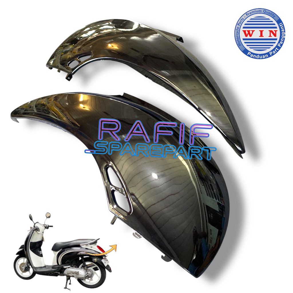 COVER BODY BELAKANG SCOOPY KARBU VIOLET HITAM/SCOOPY LAMA HITAM VIOLET
