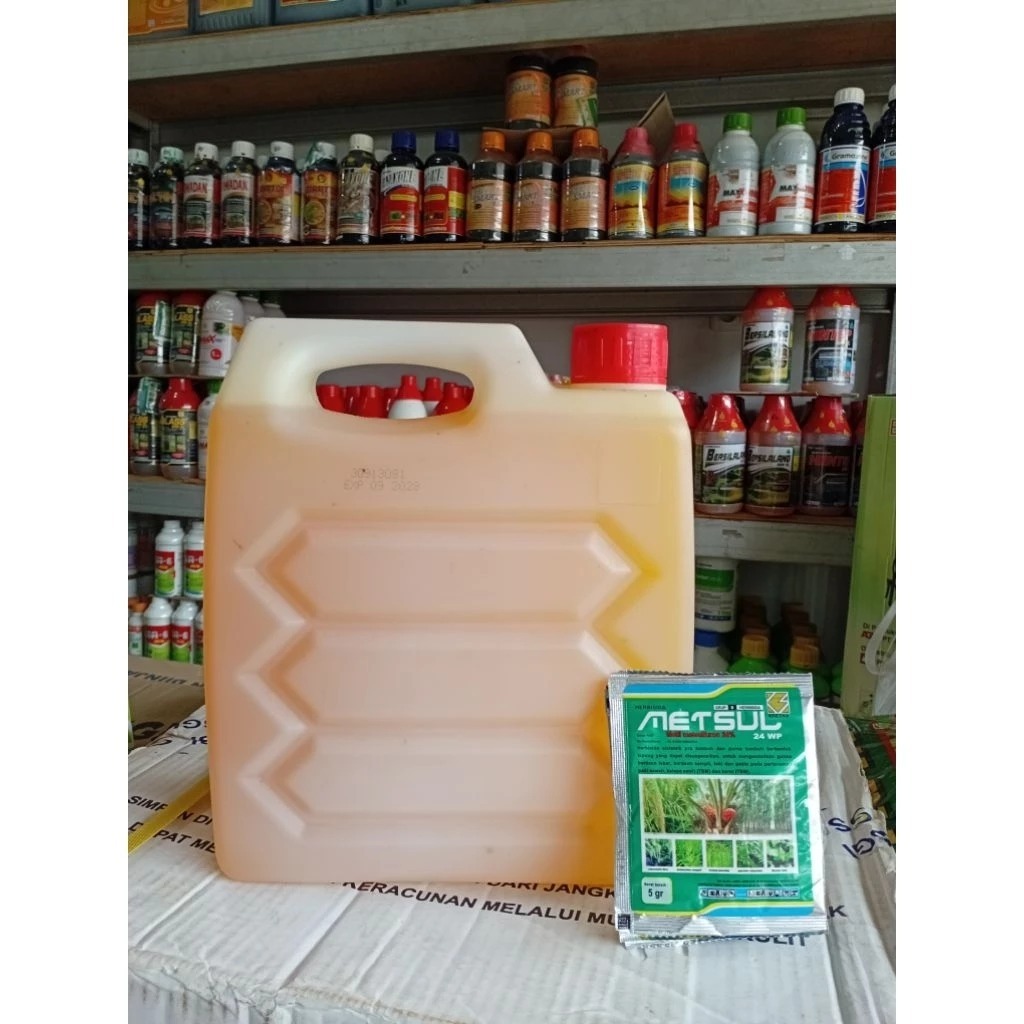Herbisida Sistemik Gibas 240SL isi 5L/Pembasmi Rumput Alang2 dan Gulma/Rumput berdaun sempit/Lebar s