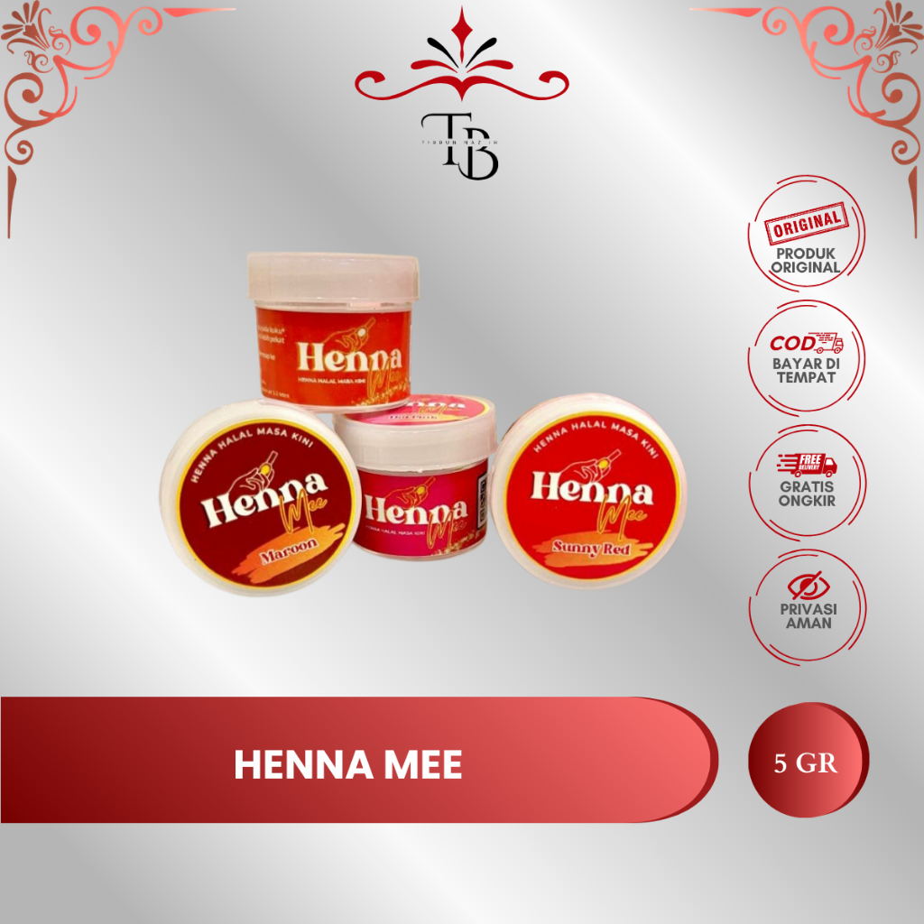 HENNA MEE HENA KUKU HALAL ORIGINAL – Varian warna : Sunny Red / Maroon / Hot Pink / Jingga - Inai Ku