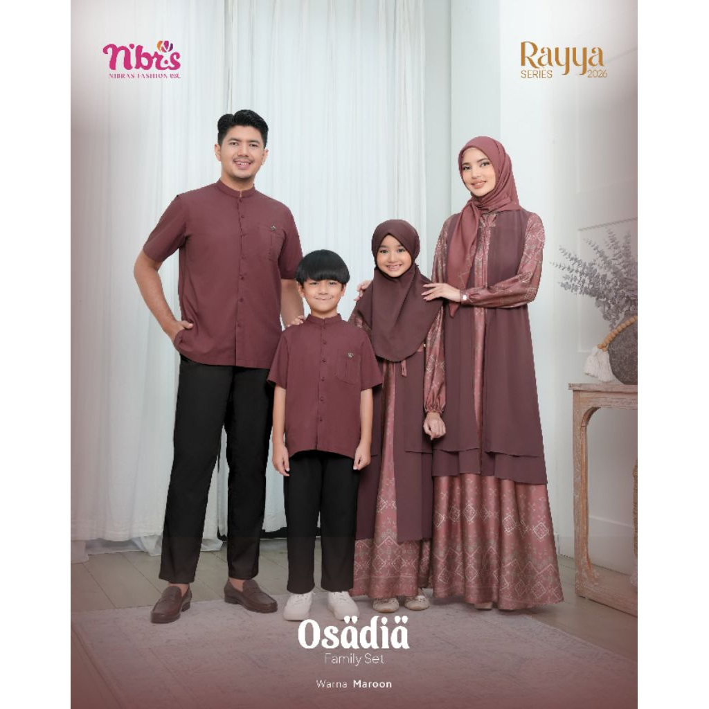 Nibras Osadia Maroon Sarimbit Couple Gamis Koko