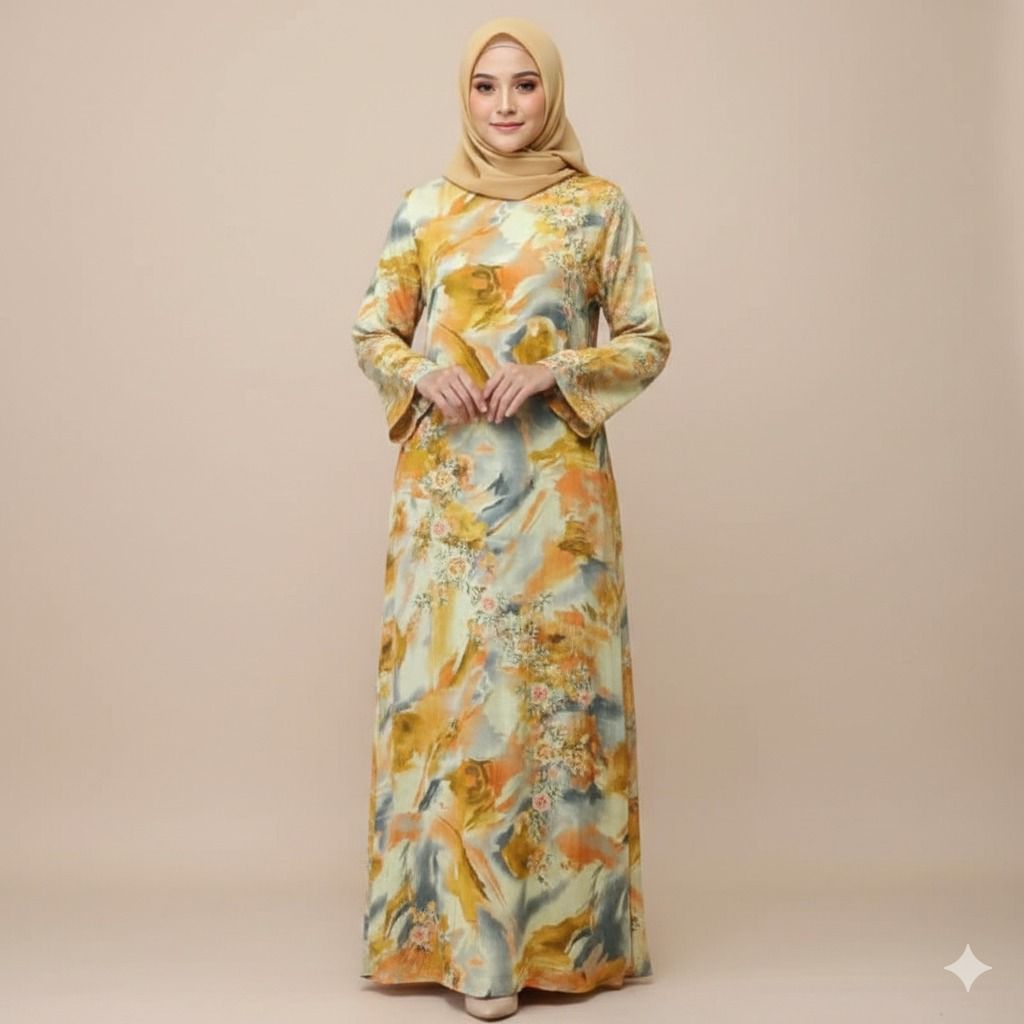 Hana Gamis Jadi GJJS Motif Bordir Jasmine Gamis Kondangan Dress Lebaran Fashion Wanita Muslimah bySC