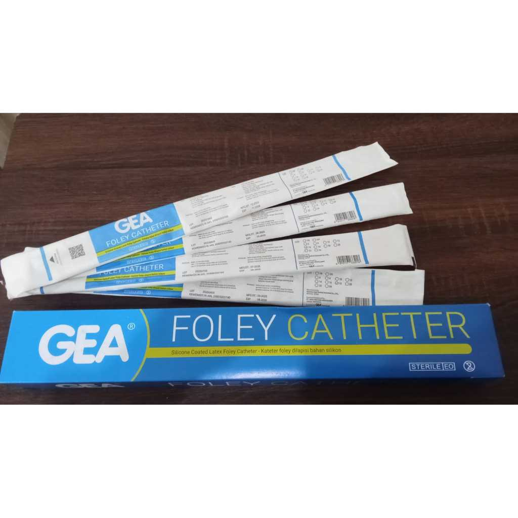 GEA Foley Catheter 2 Way No.10 No.12 No.14 No.16 No.18 No.20 No.22 Menjaga Kering Perineum Mencegah 
