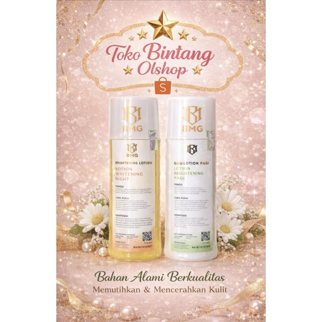 Hb Whitening Lotion Pemutih Badan BPOM Paket Siang Malam