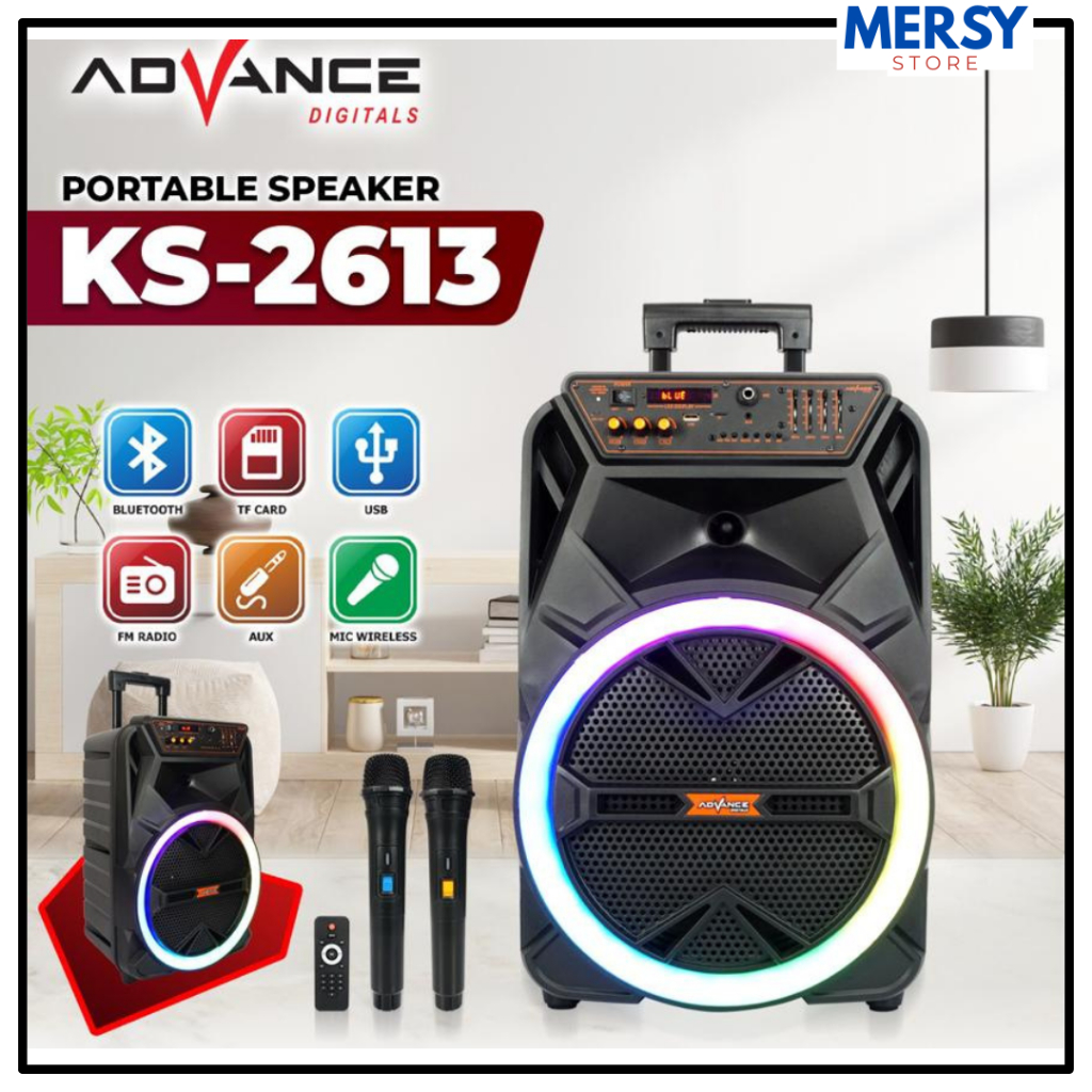 ADVANCE SPEAKER PORTABLE BLUETOOTH 12 INCH KS-2613 / Speaker Bluetooth Super Bass