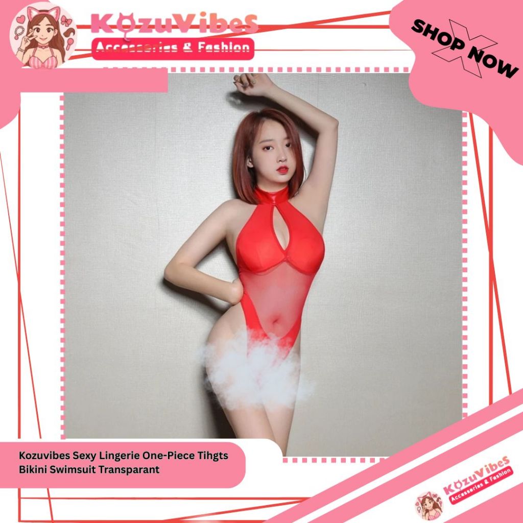 Kozuvibes Sexy Lingerie One-Piece Tights Bikini Swimsuit Transparant