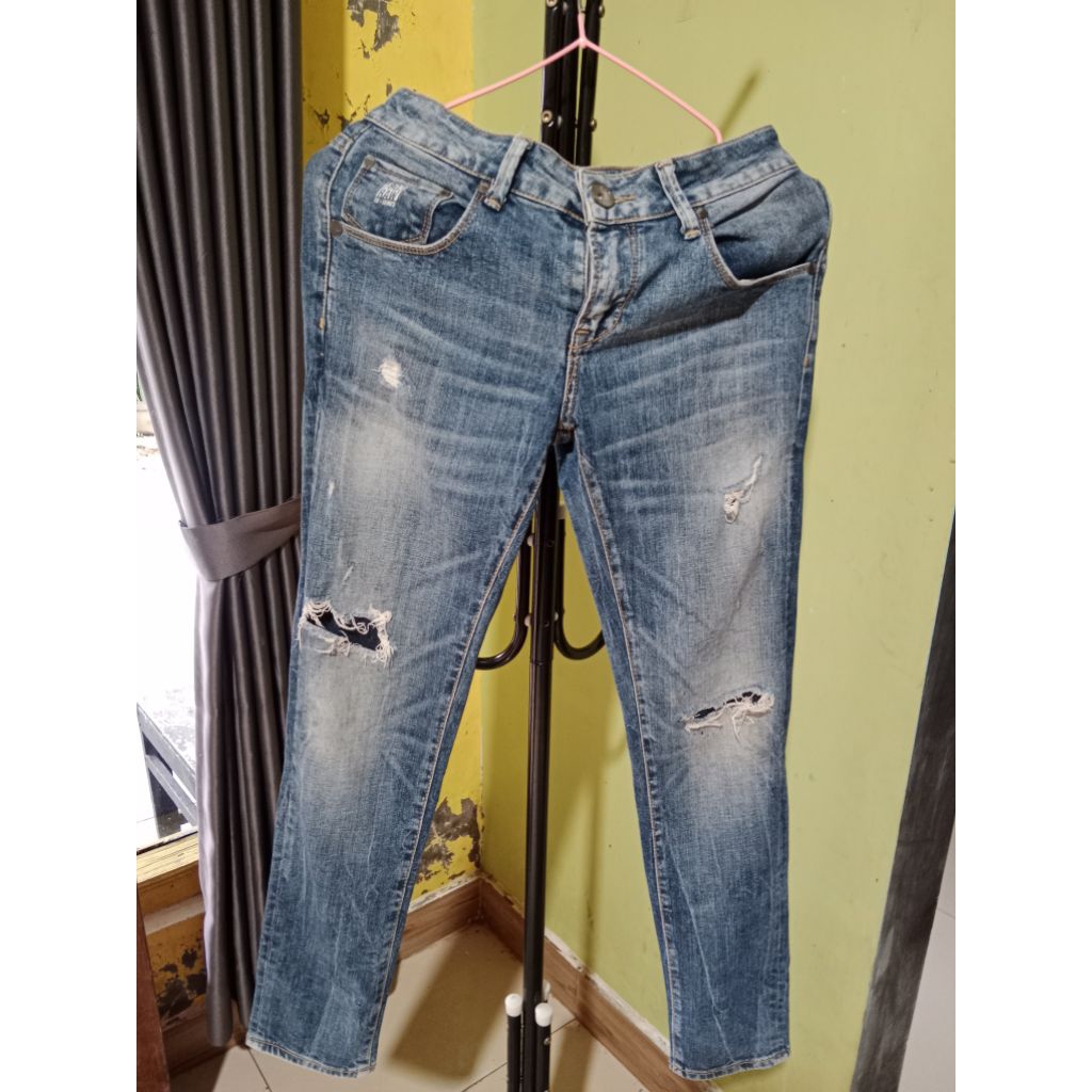 LOGO jeans raw denim original ripped jeans SIZE S preloved