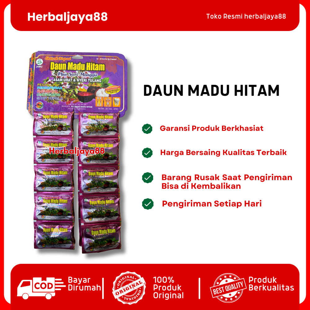 DAUN MADU HITAM ORIGINAL KAPSUL (ASAM URAT)